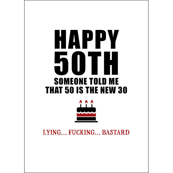 Defamations Rude Birthday Card Happy 50th – Happy Homes and Gifts